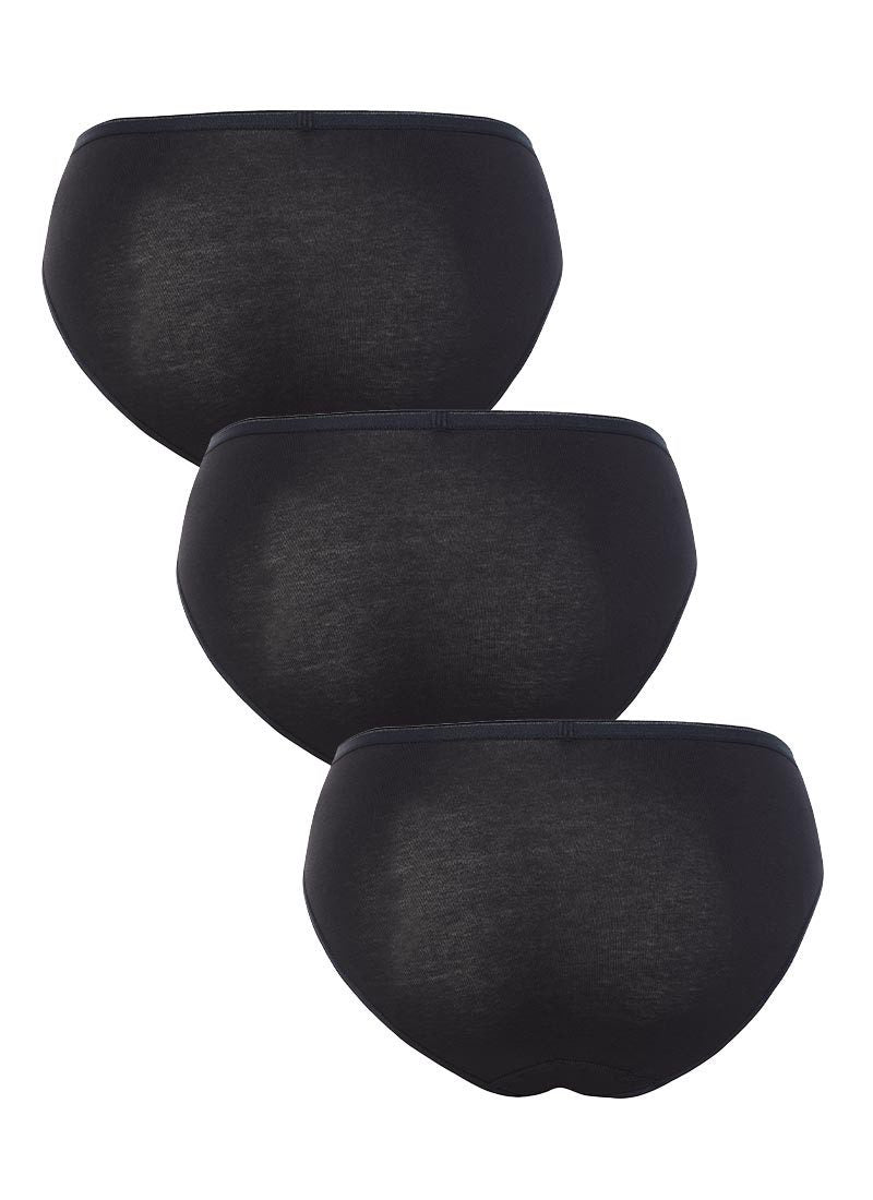 Damen Essentials Slips 3er-Pack - Schwarz