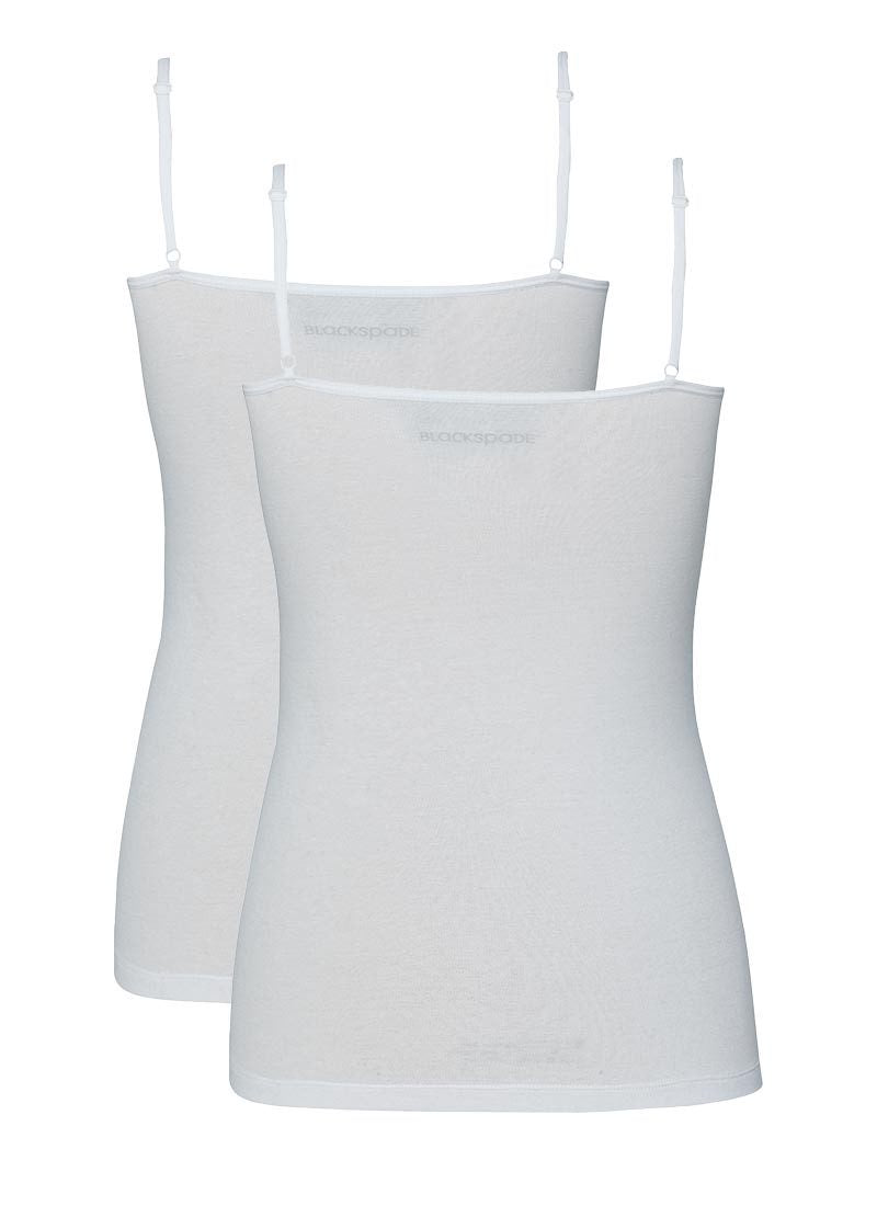 Damen Top mit dünnen Trägern 2er-Pack - Weiß