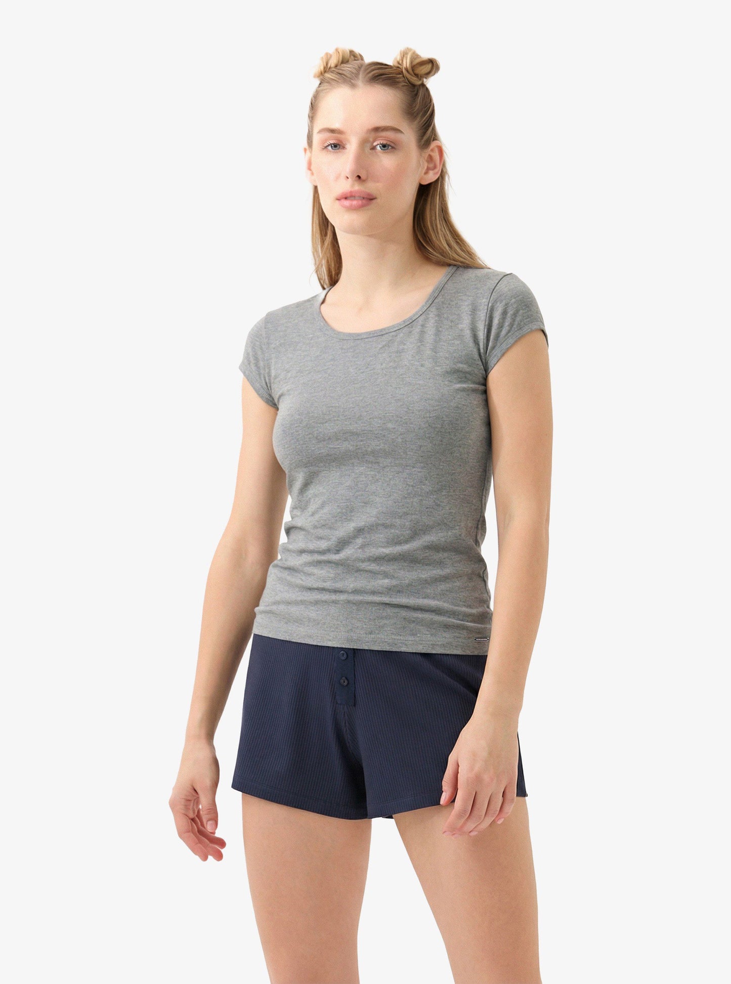 Damen T-Shirt Silber 1622 - Grau Mix