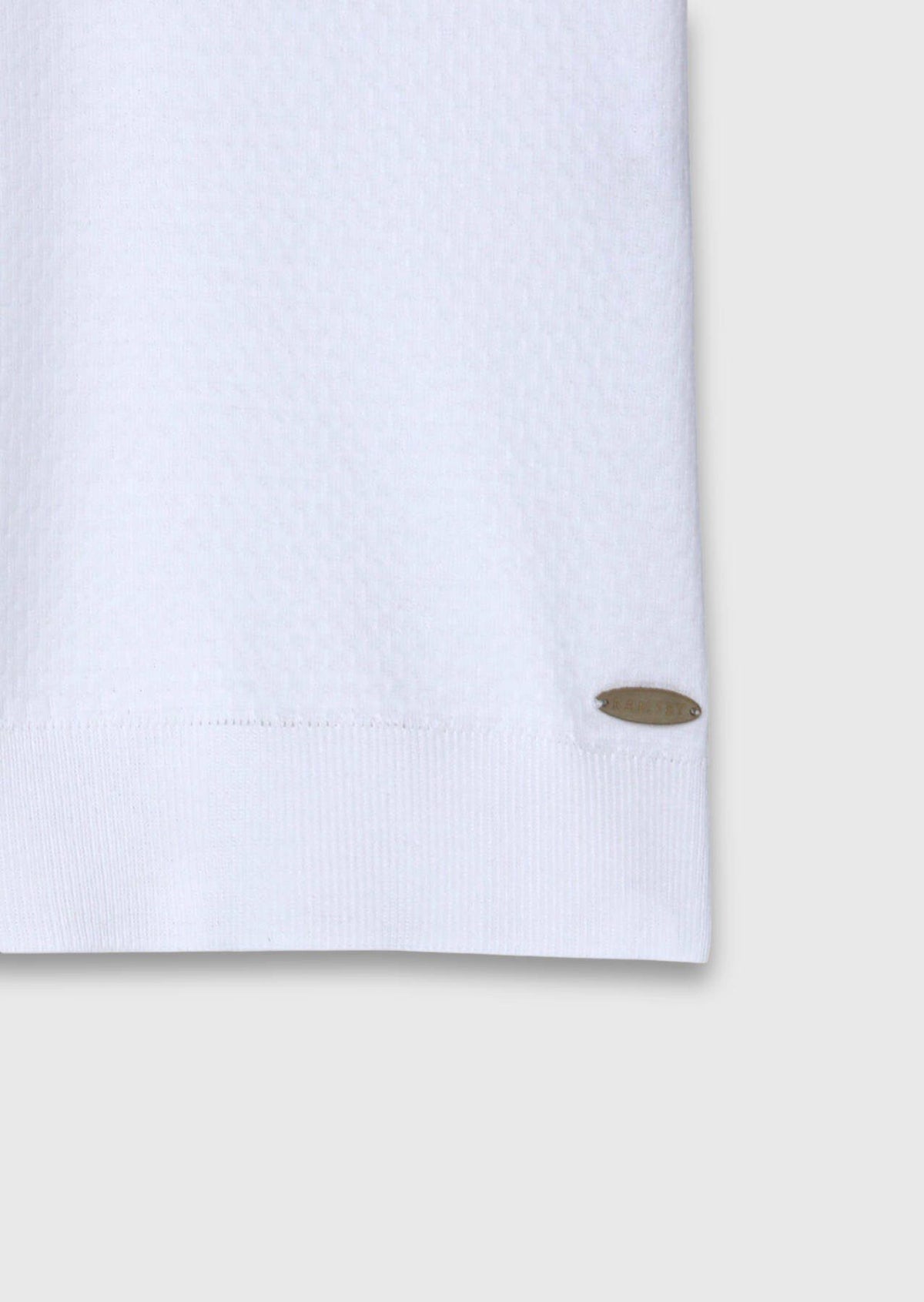 Weißes Jacquard T-Shirt 100% Baumwolle