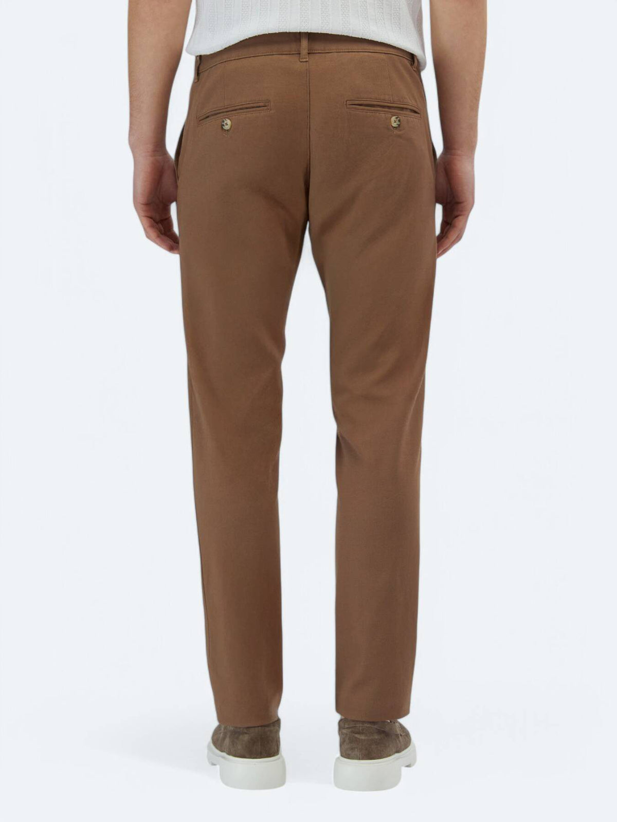 Hellbraune Regular Fit Baumwollhose