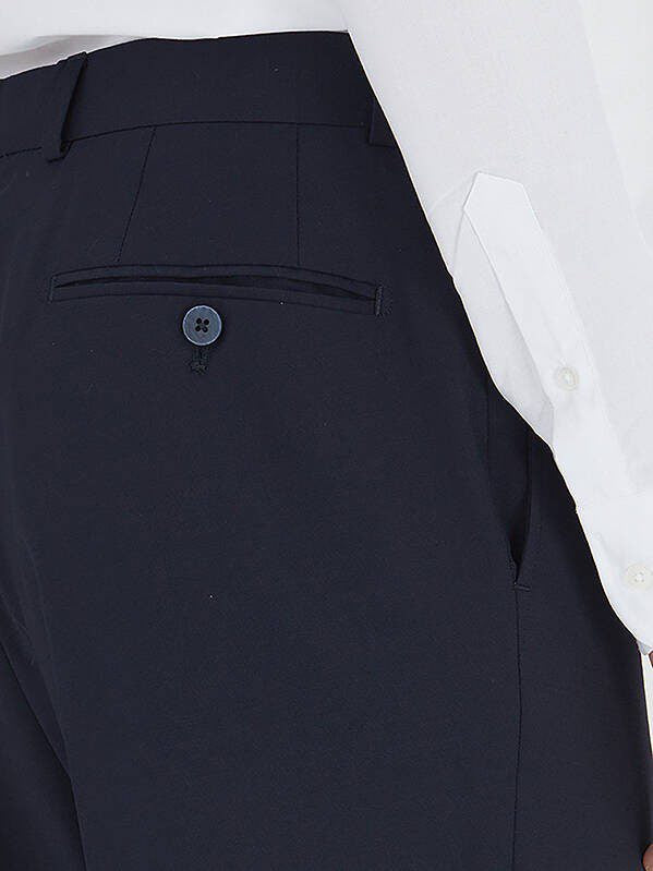 Marineblaue Webstoff-Hosen aus Wolle