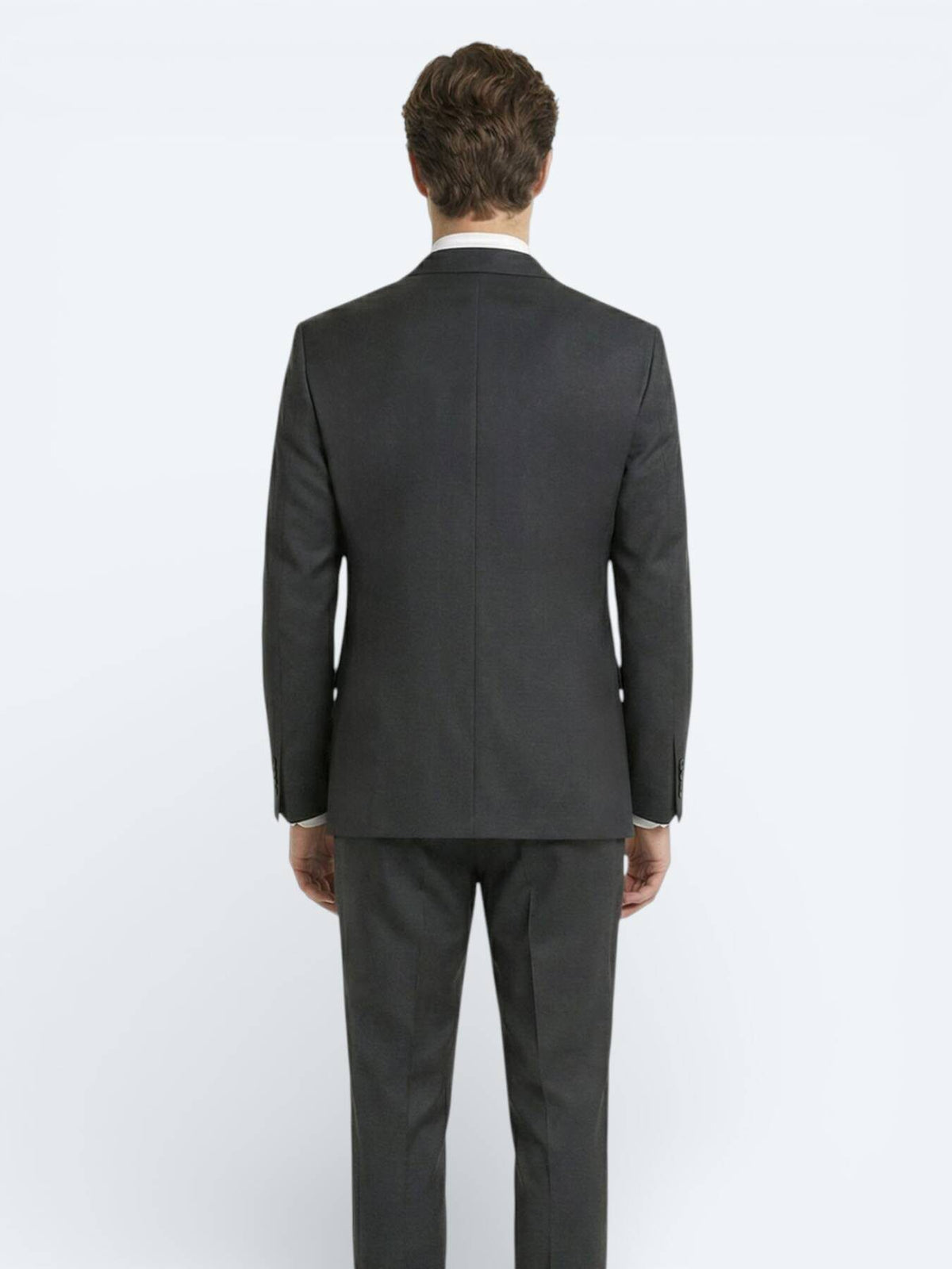 Kohlenstoff Modern Fit Wollanzug
