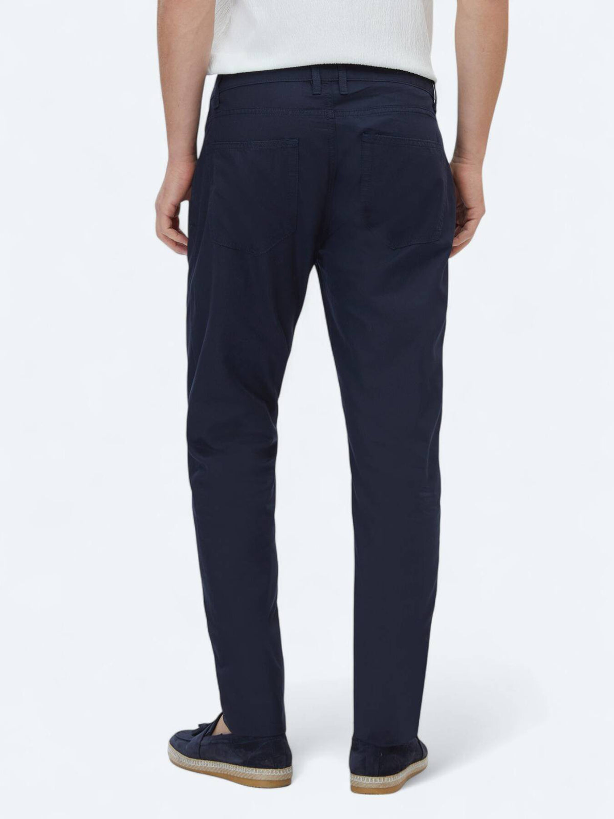 Lacivert Denim Slim Fit Casual Baumwollmischung Hose