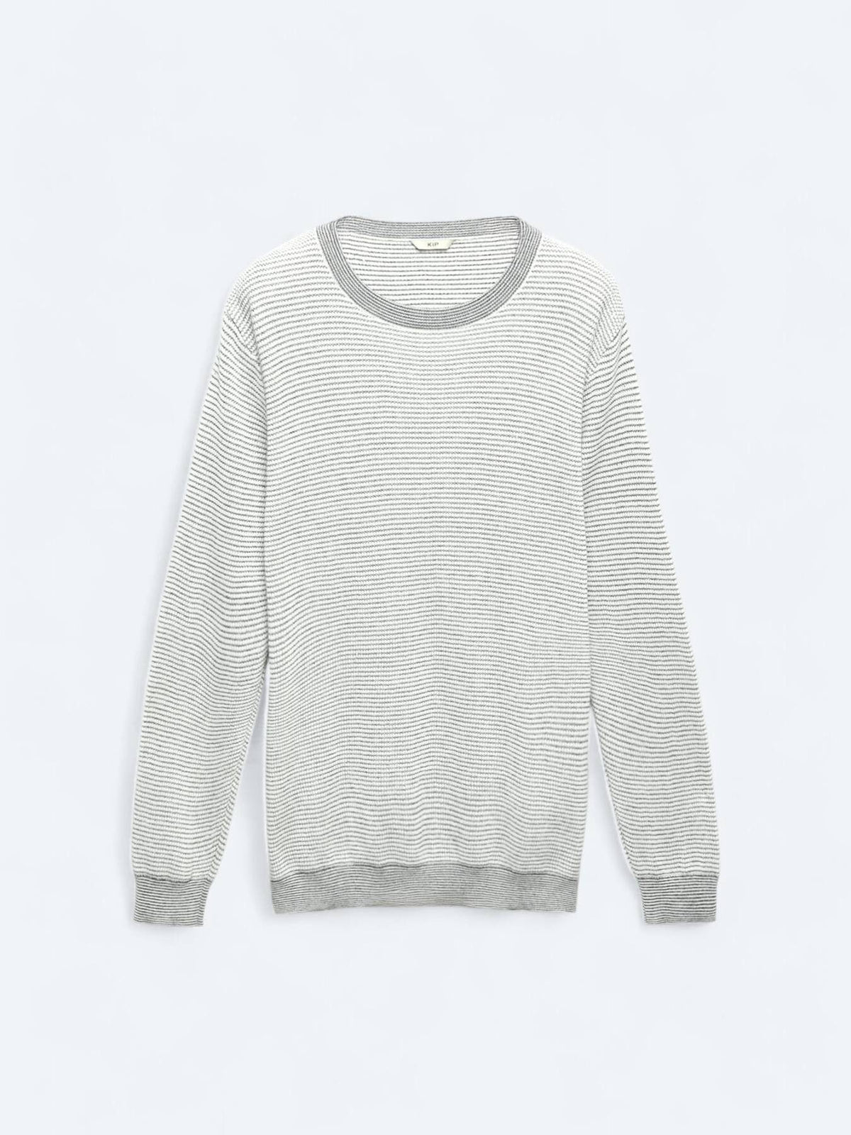 Gemusterter Strickpullover aus Baumwollmischung mit Rundhalsausschnitt