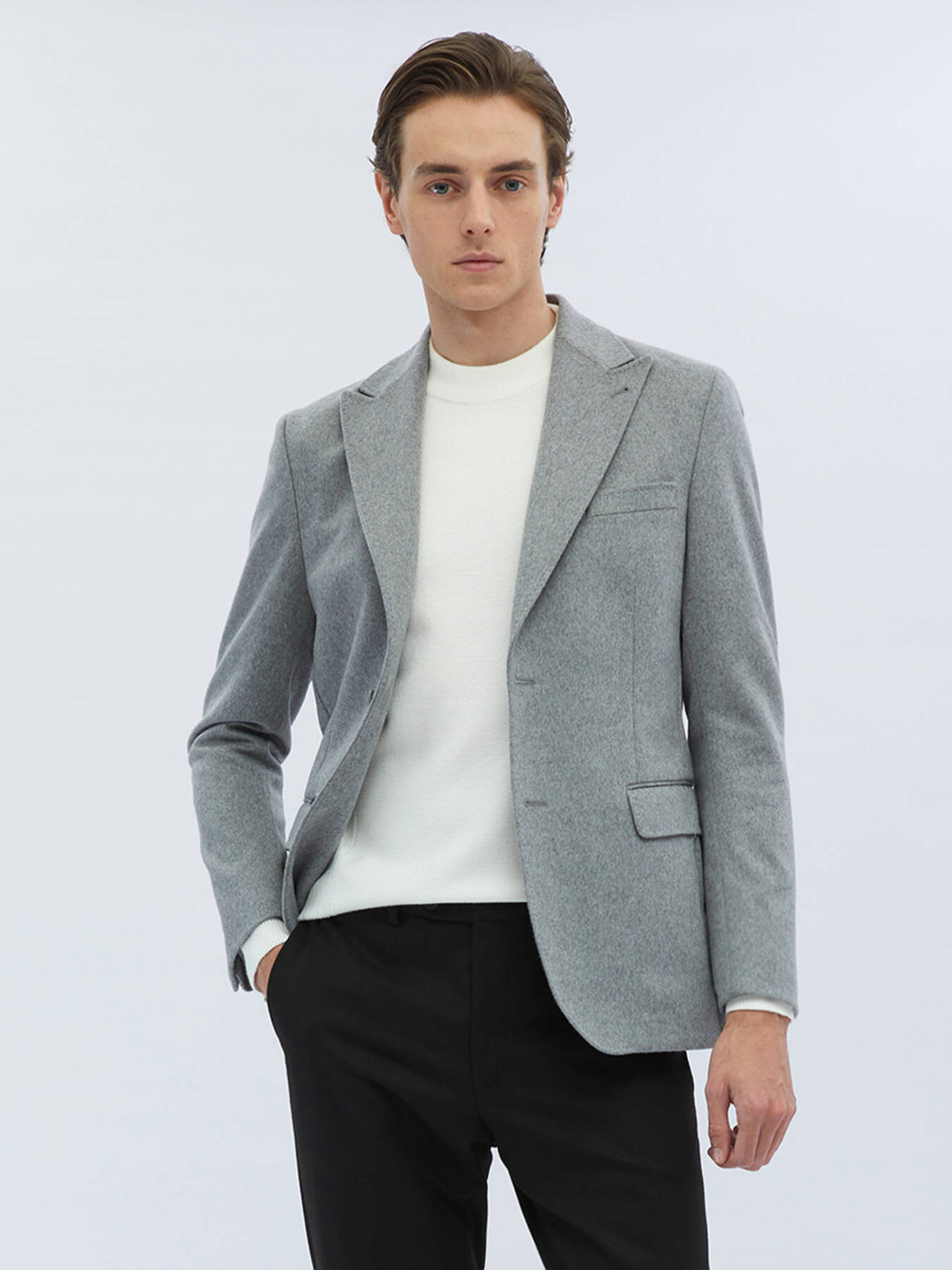 Schlichte Jacke aus Wollmischung mit moderner Passform