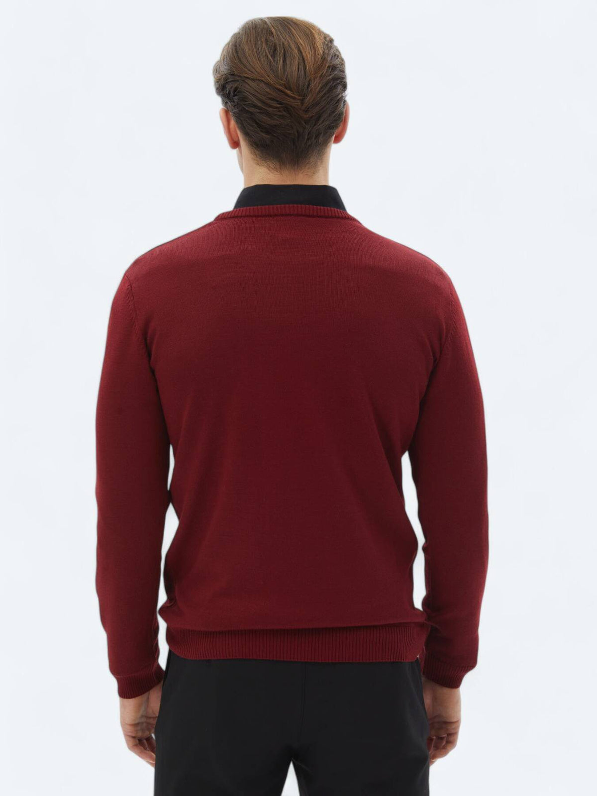 Strickpullover aus Jacquard-Wollmischung mit Rundhalsausschnitt