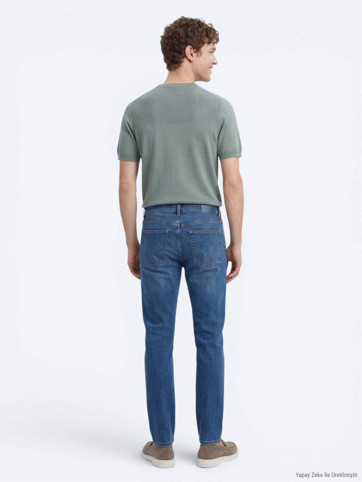 Öko-Slim Fit Denim Baumwollhose