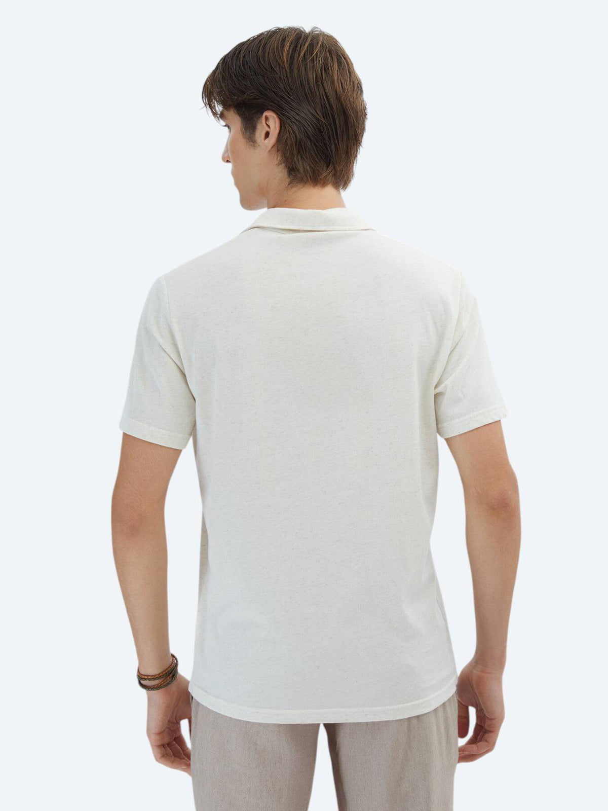 Gemustertes Baumwollmischung Polo T-Shirt