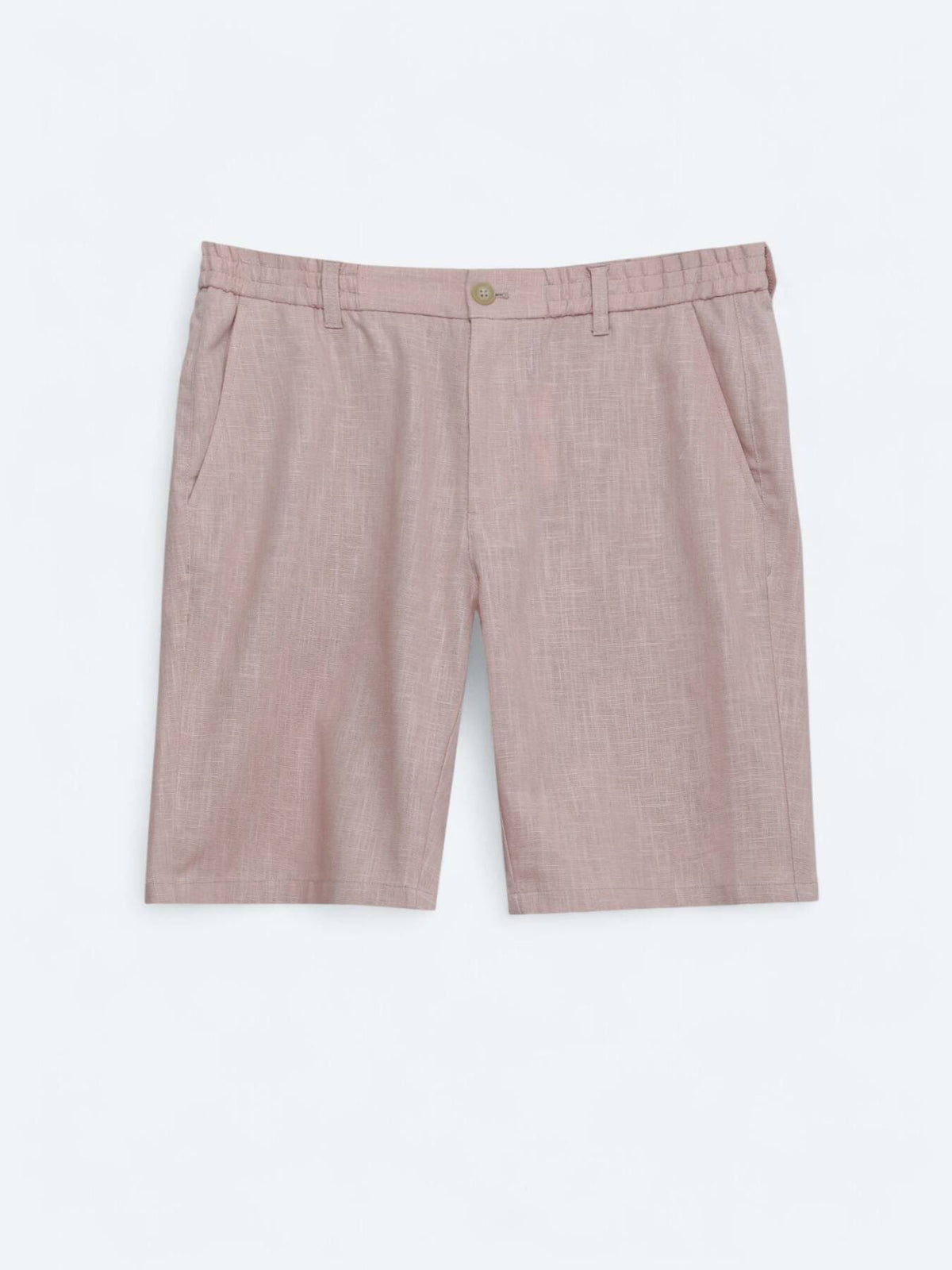 Lachs Weben Jogging Passform Baumwollmischung Bermuda