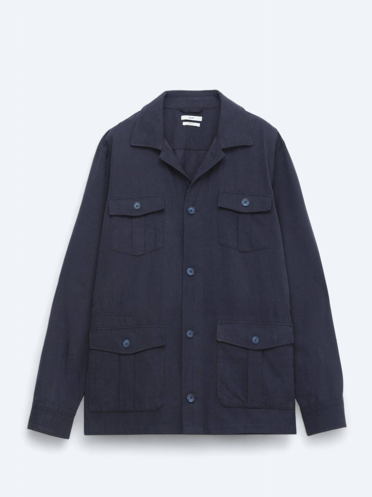 Lacivert Oversize Fit Gewebte Baumwollmischung Overshirt