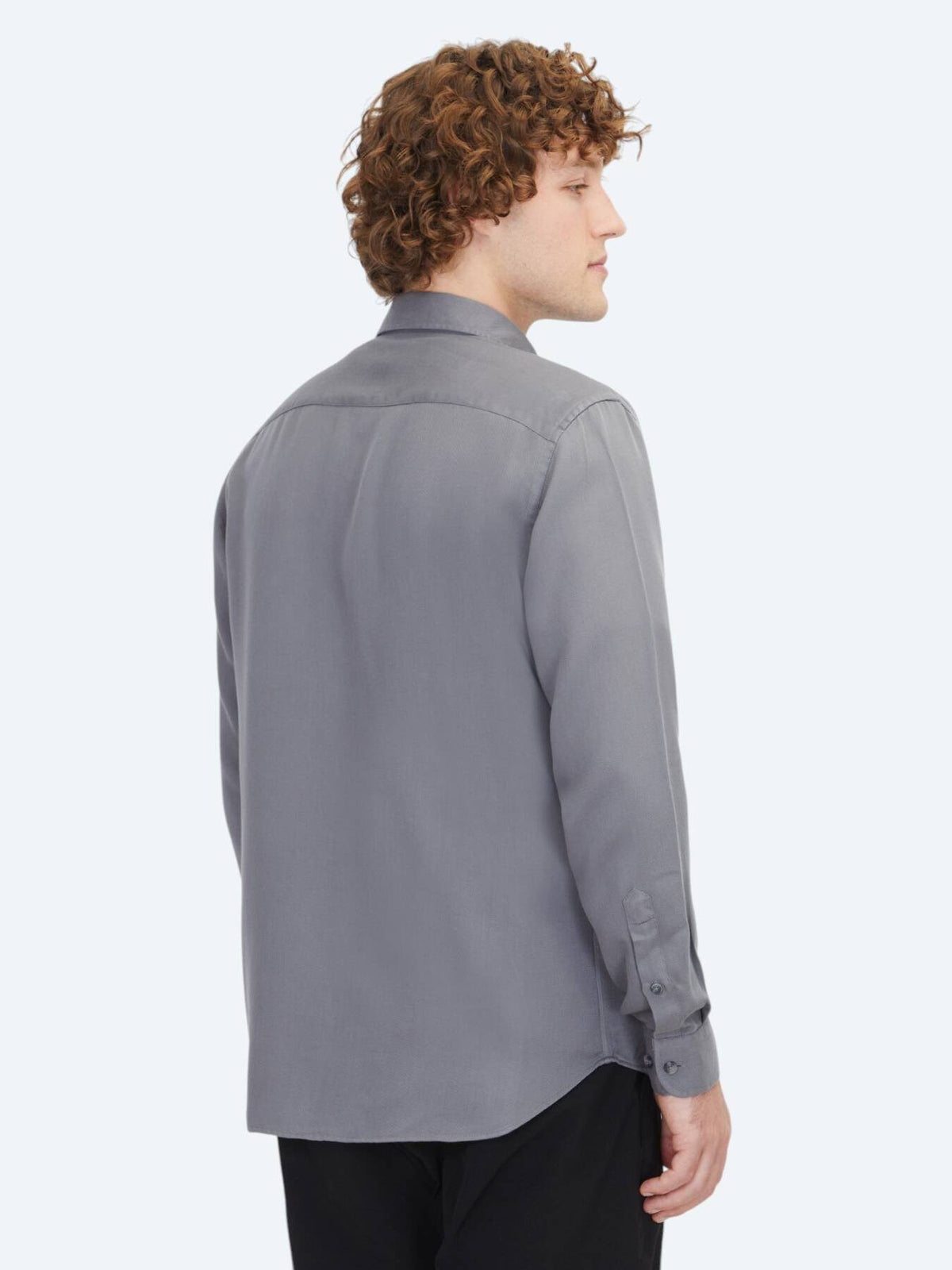 Grau Regular Fit Weben Freizeithemd