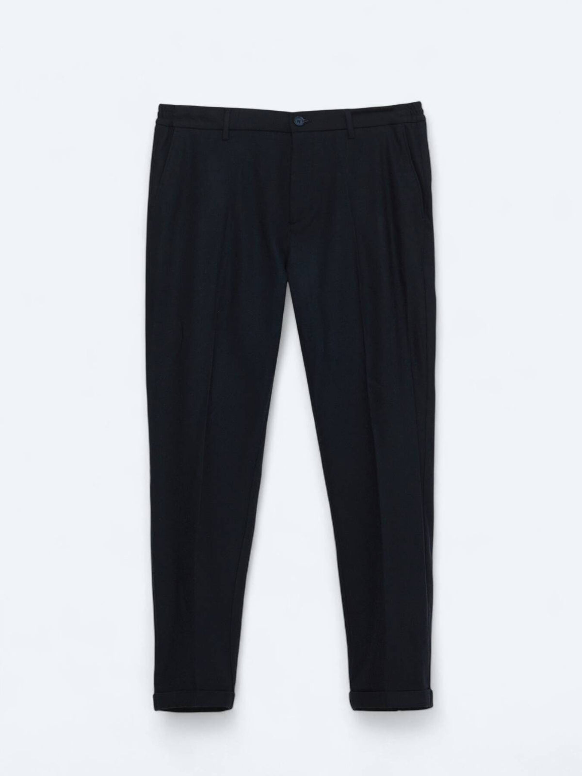 Marineblau Gewebte Jogginghose Wolle Blended Passform