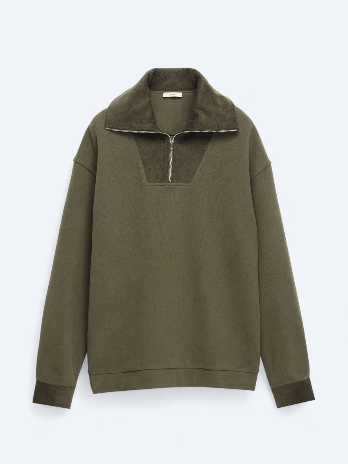 Khaki Rollkragen gestreifter Pullover