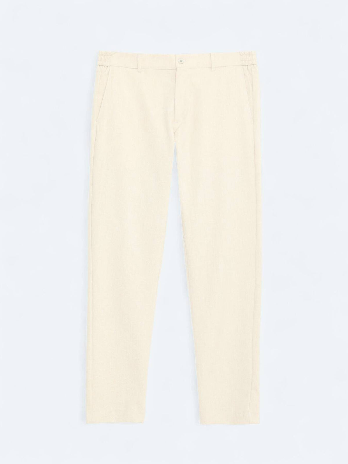 Beige Webstoff Jogginghose Casual Fit