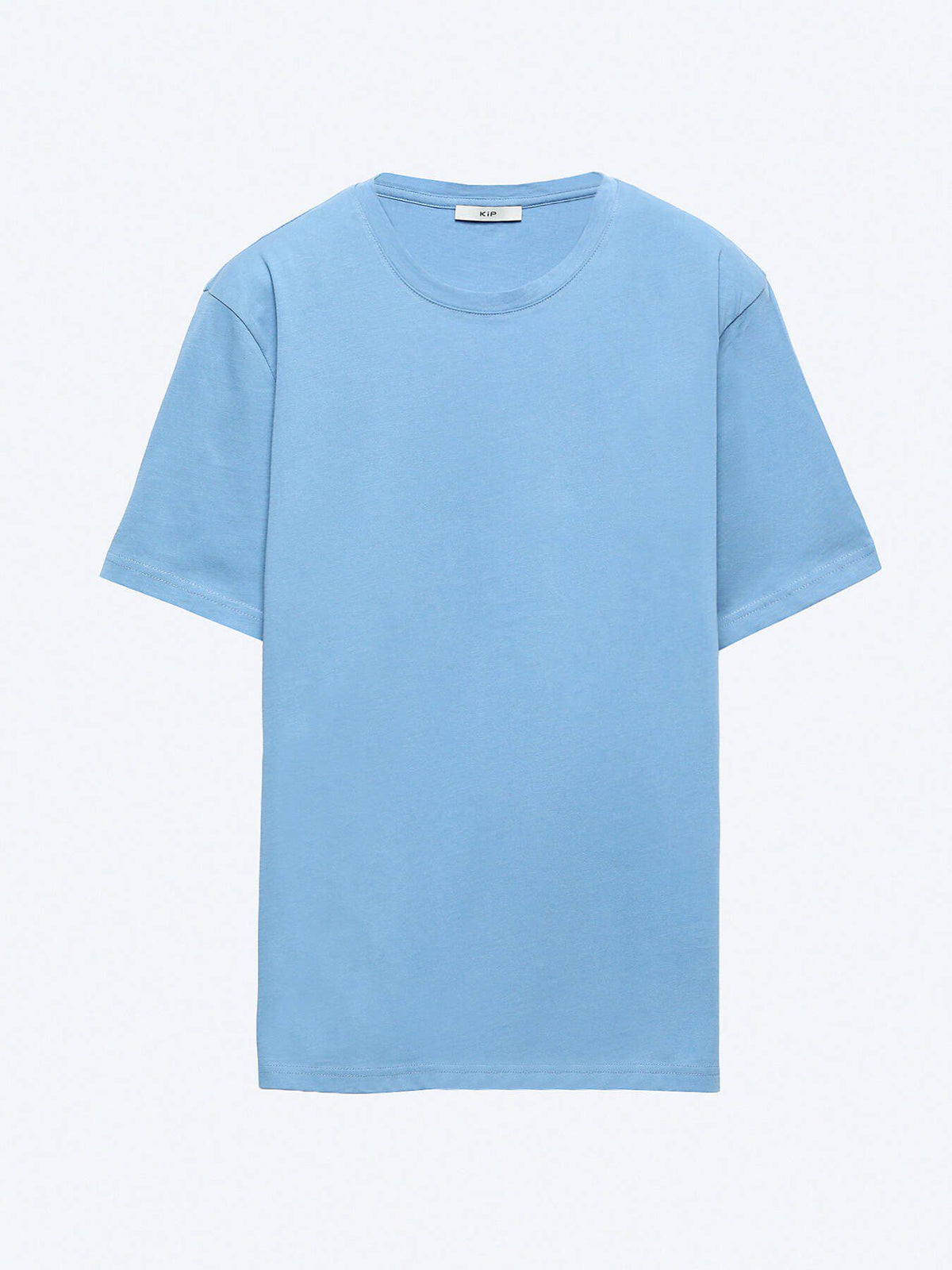 Blaues Unifarbenes Rundhals T-Shirt 100% Baumwolle