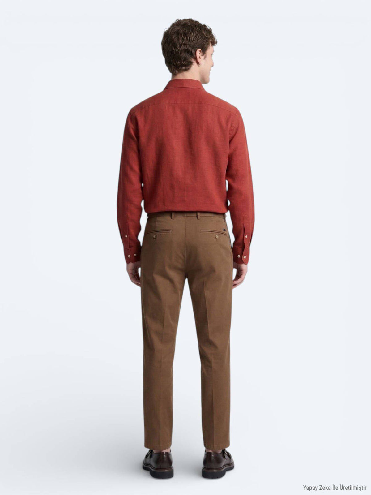 Rotes Oversize Langarmhemd aus Velours