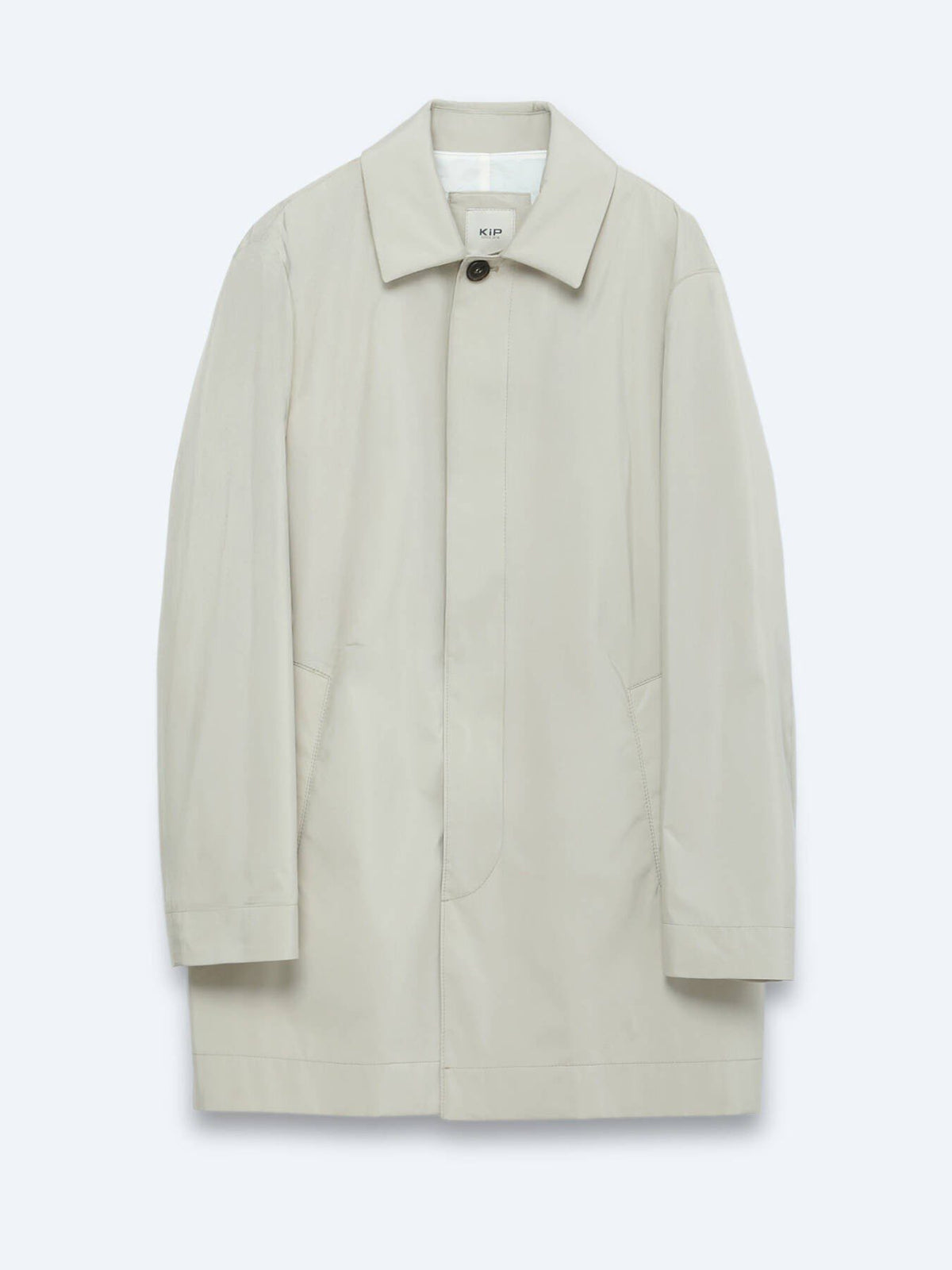 Hellbeige Regular Fit Hemdkragen Freizeit Regenmantel