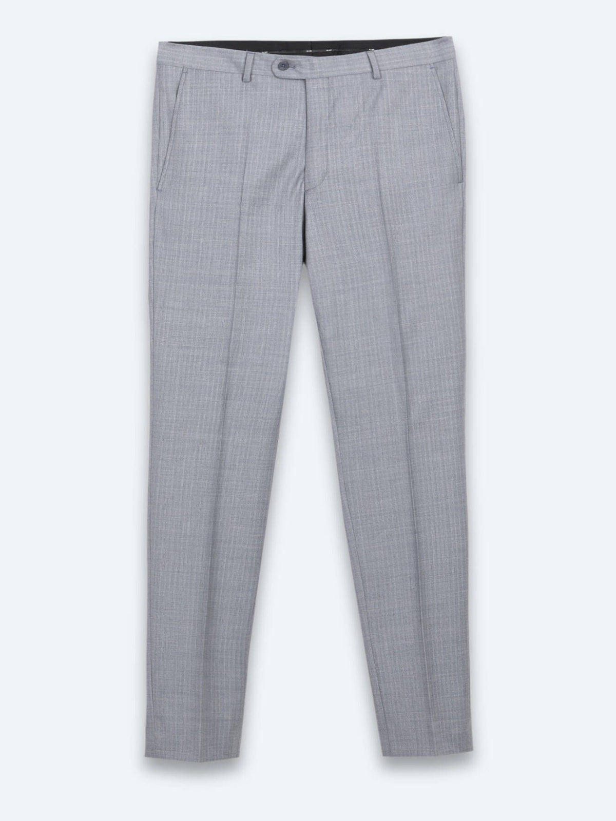 Blau Gestreifter Modern Fit Wollanzug