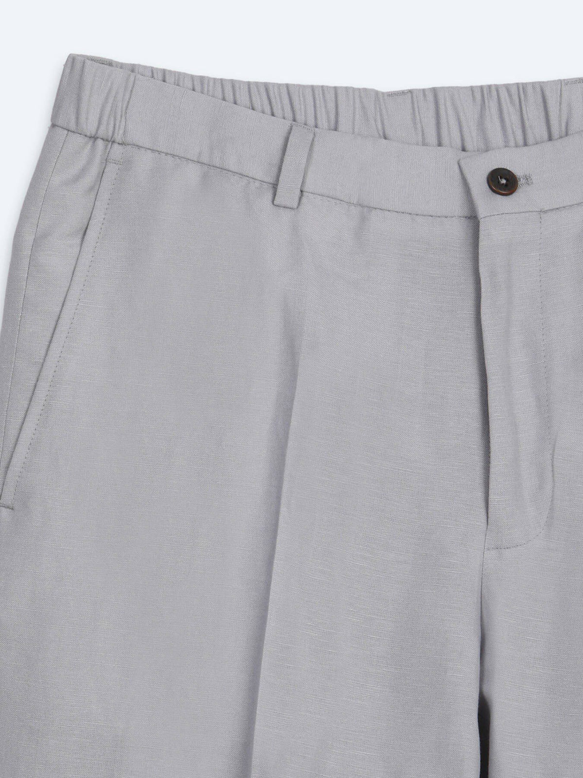 Grau Modern Fit Leinenanzug