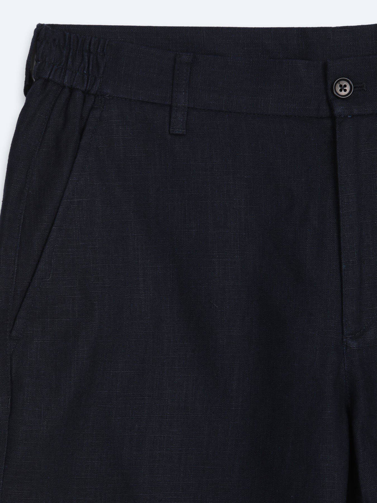 Marineblaue Velours Jogging Bermuda