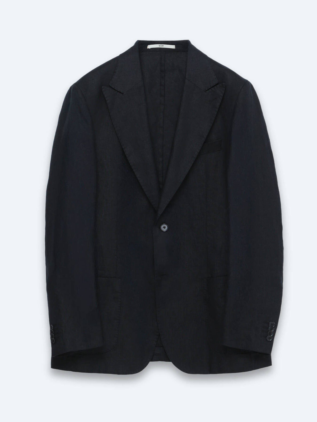 Schwarze Moderne Passform Leinenjacke