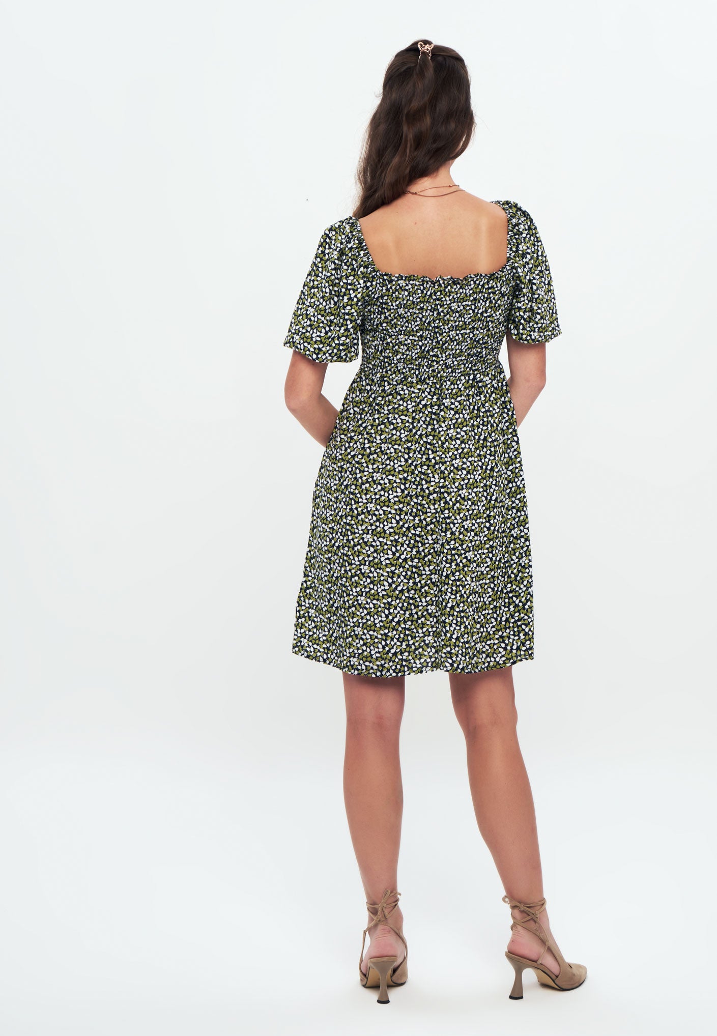 Herita Printed Smock Dress mix color