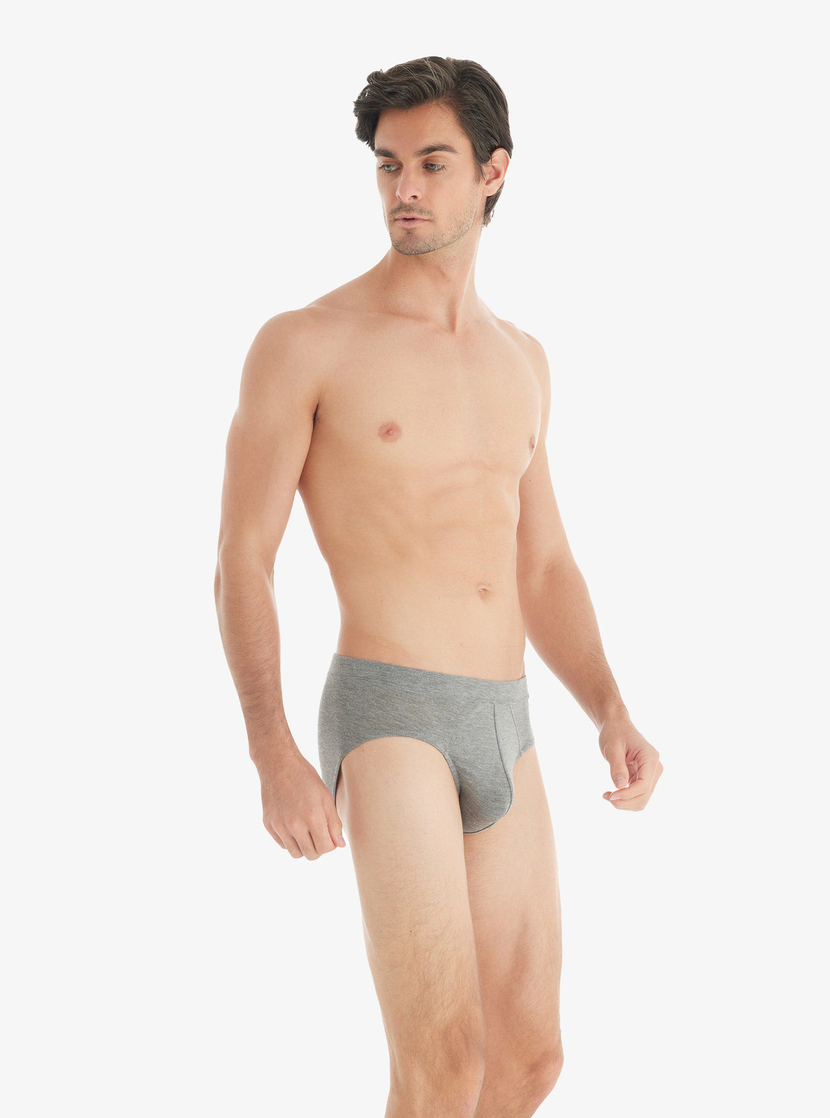 Herren Slips Silber 9311 - Grau Melange