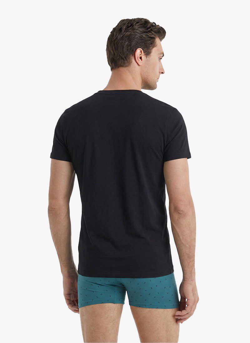 Herren V-Ausschnitt Aura 9508 T-Shirt - Schwarz