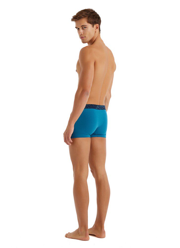 Herren Baumwoll Stretch Boxershorts 9556 - Blau