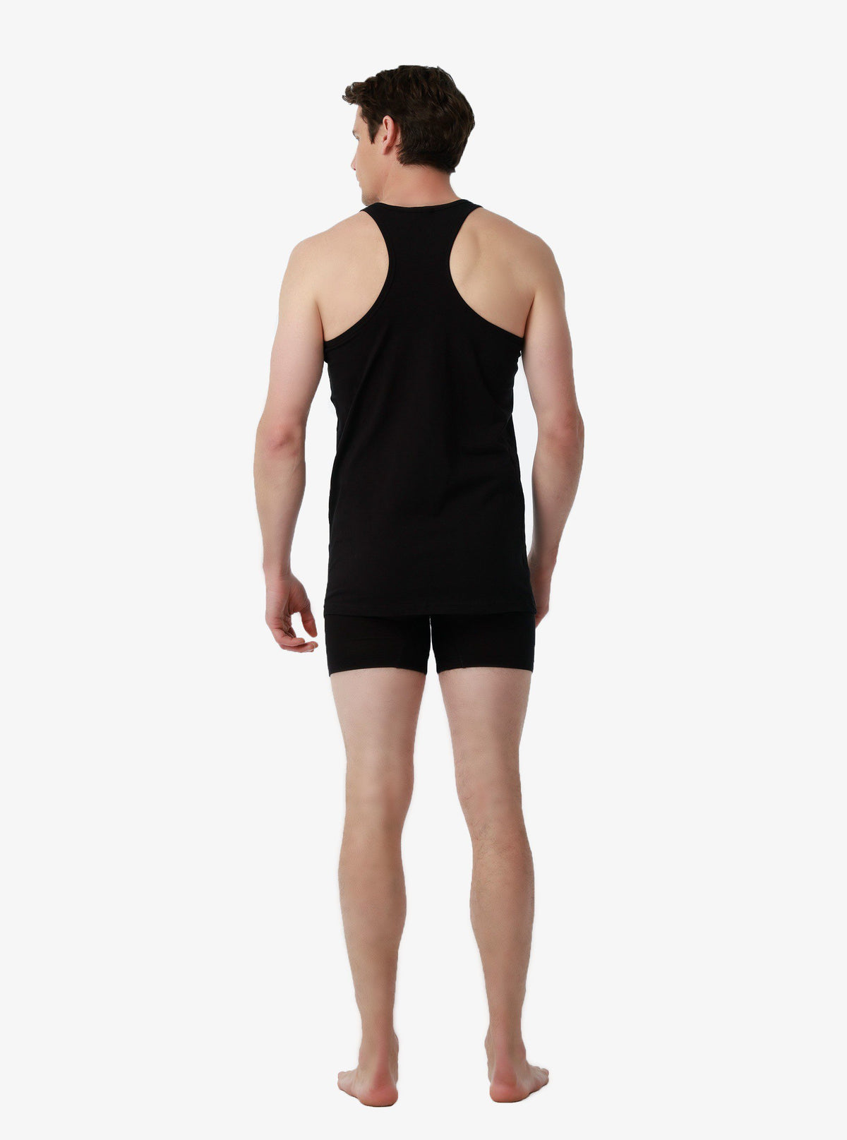 Herren Sportweste 2er-Pack Fein Baumwolle Schwarz