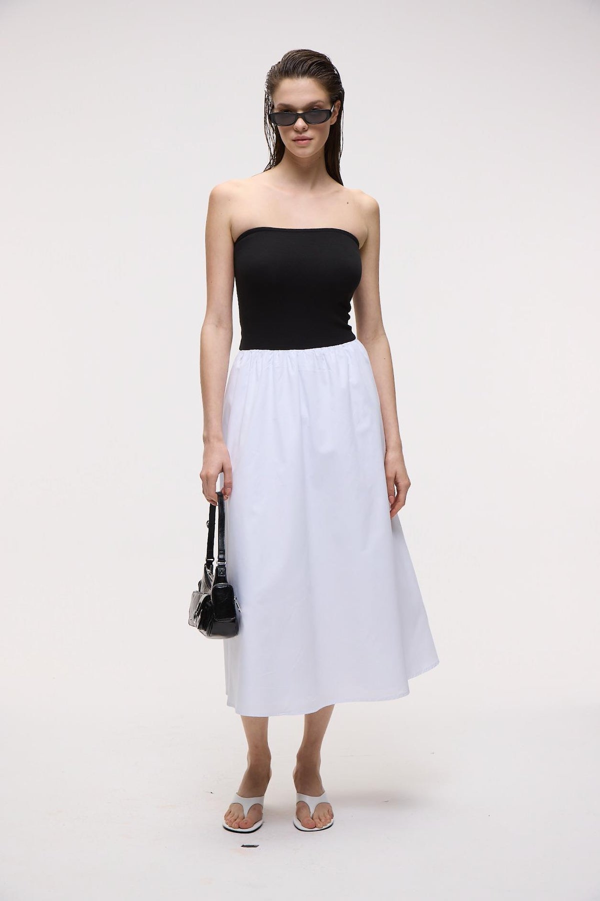 ALIANSA Damen Popeline Maxikleid