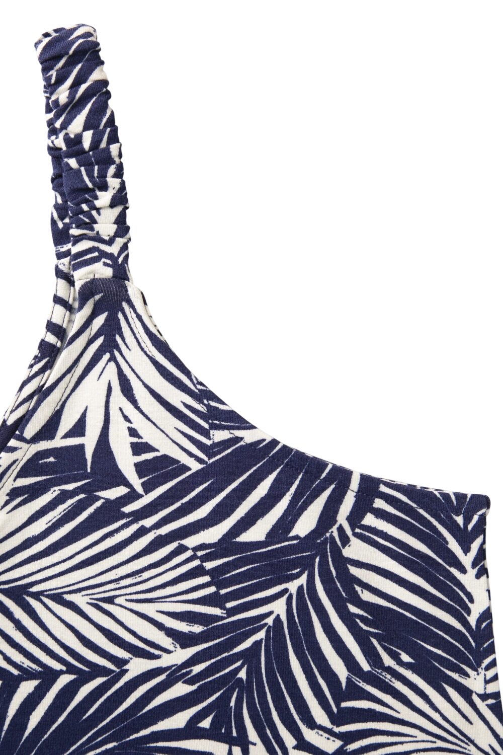 V-Ausschnitt Midi Kleid mit Druck und Träger