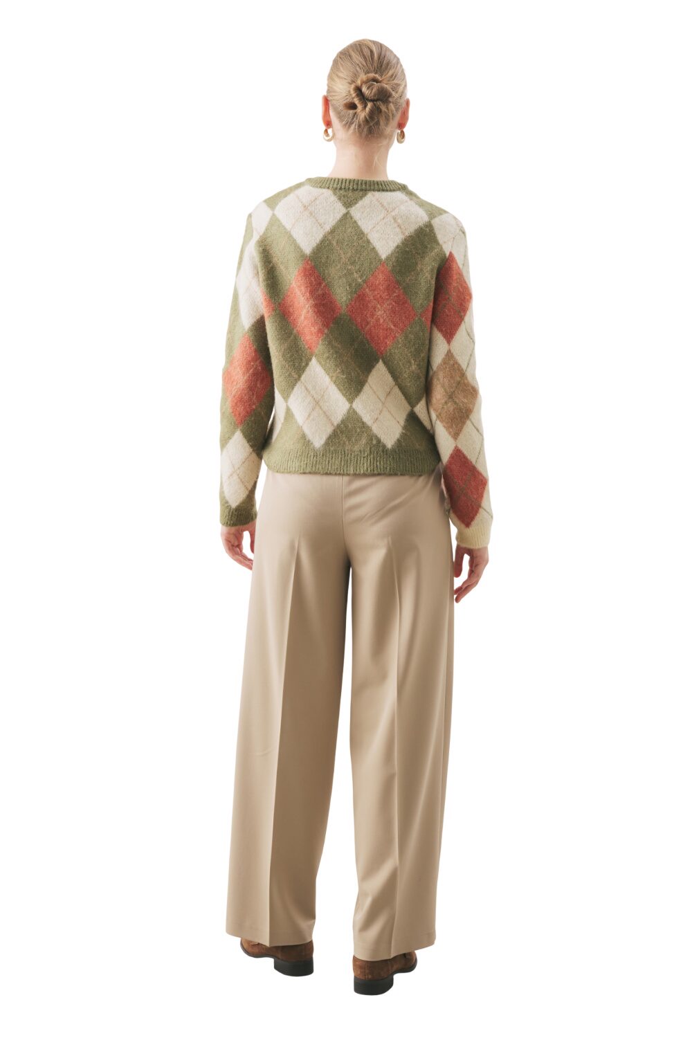 Cardigan mit Baklava-Muster, braun.