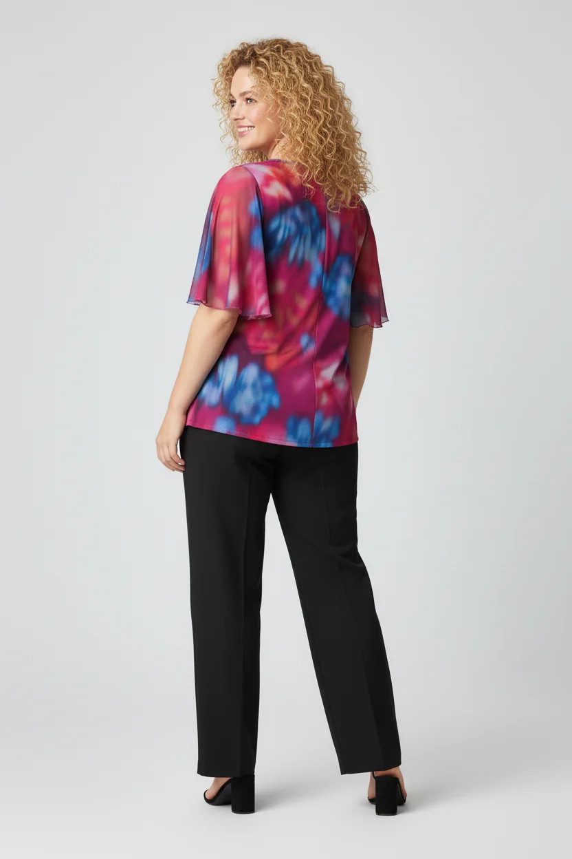 Bluse aus bedrucktem Mesh