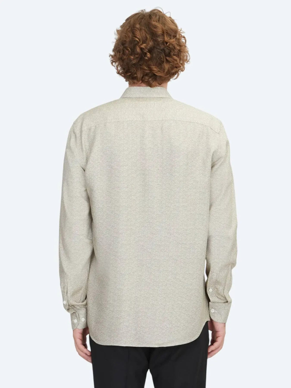 Beige Regular Fit Weben Casual 100% Baumwollhemd