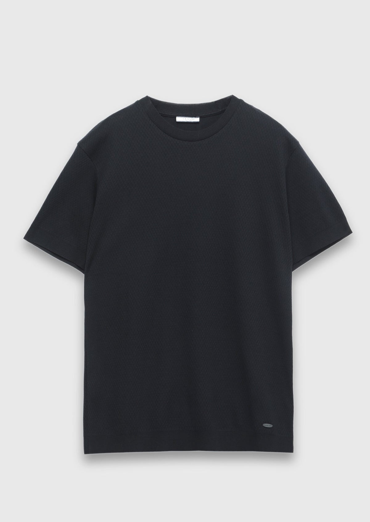 Schwarzes Jacquard T-Shirt 100% Baumwolle