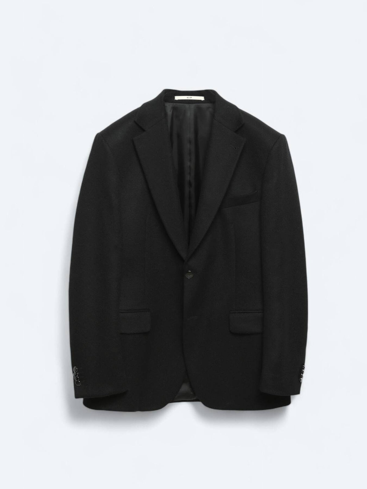 Schwarze moderne Wollmischjacke