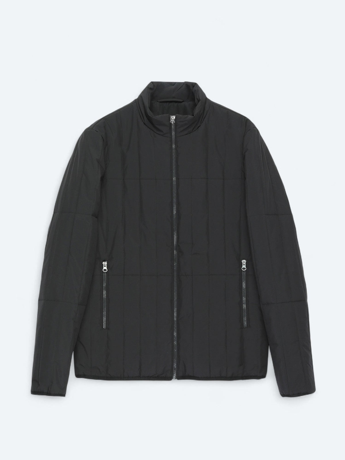 Schwarzer Regular Fit Rollkragen Casual Mantel