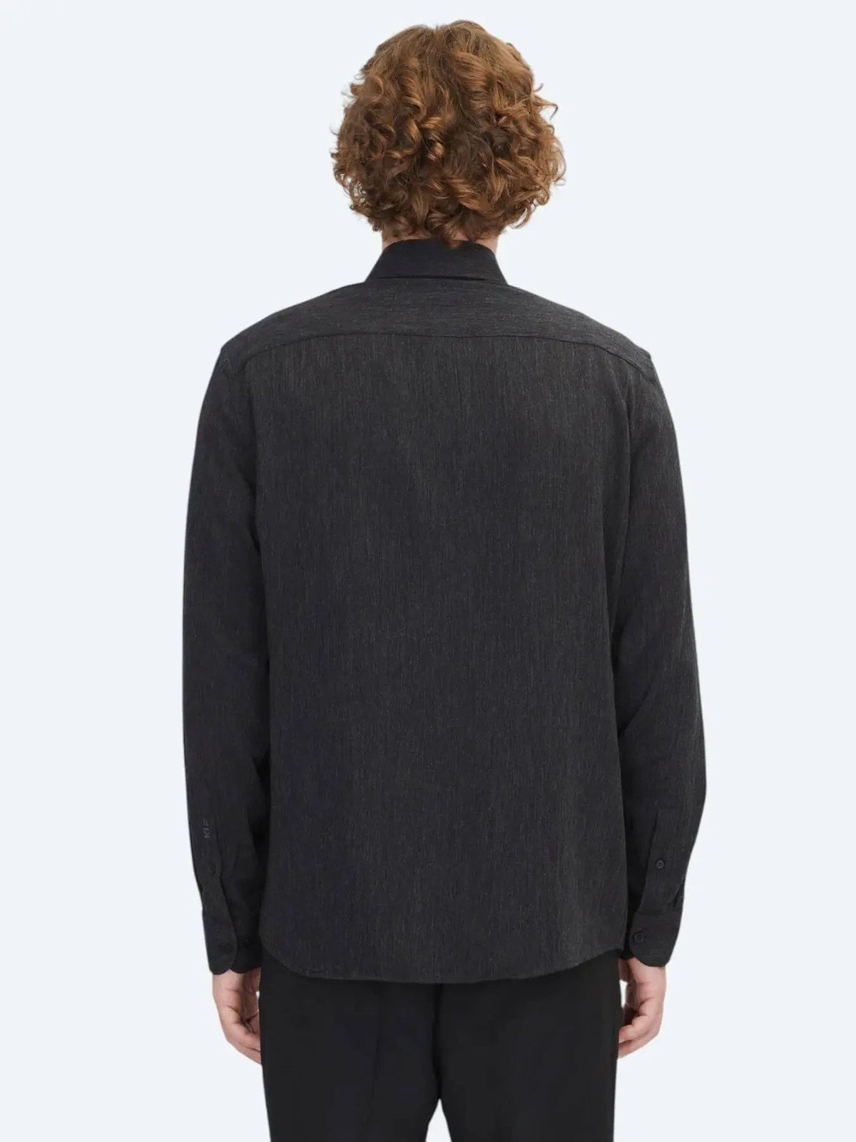 Schwarzes Regular Fit Webhemd