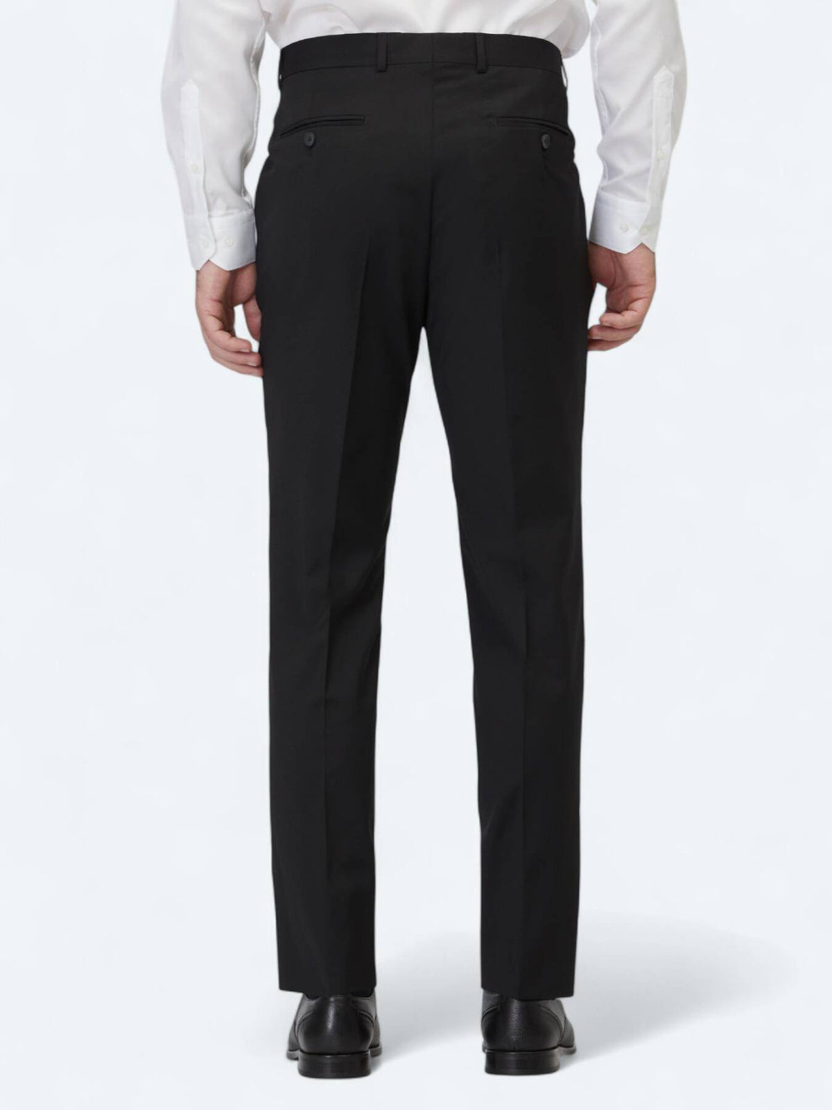 Schlanke schwarze Wollmischung-Hose
