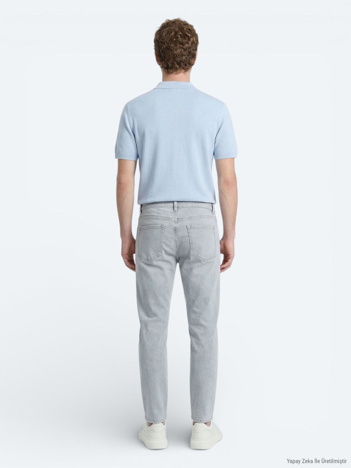 Blaue Slim Fit Denim Baumwollhose