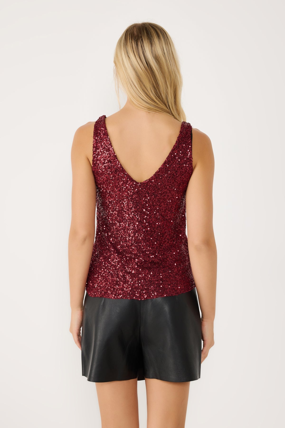 Paillettenbluse mit V-Ausschnitt