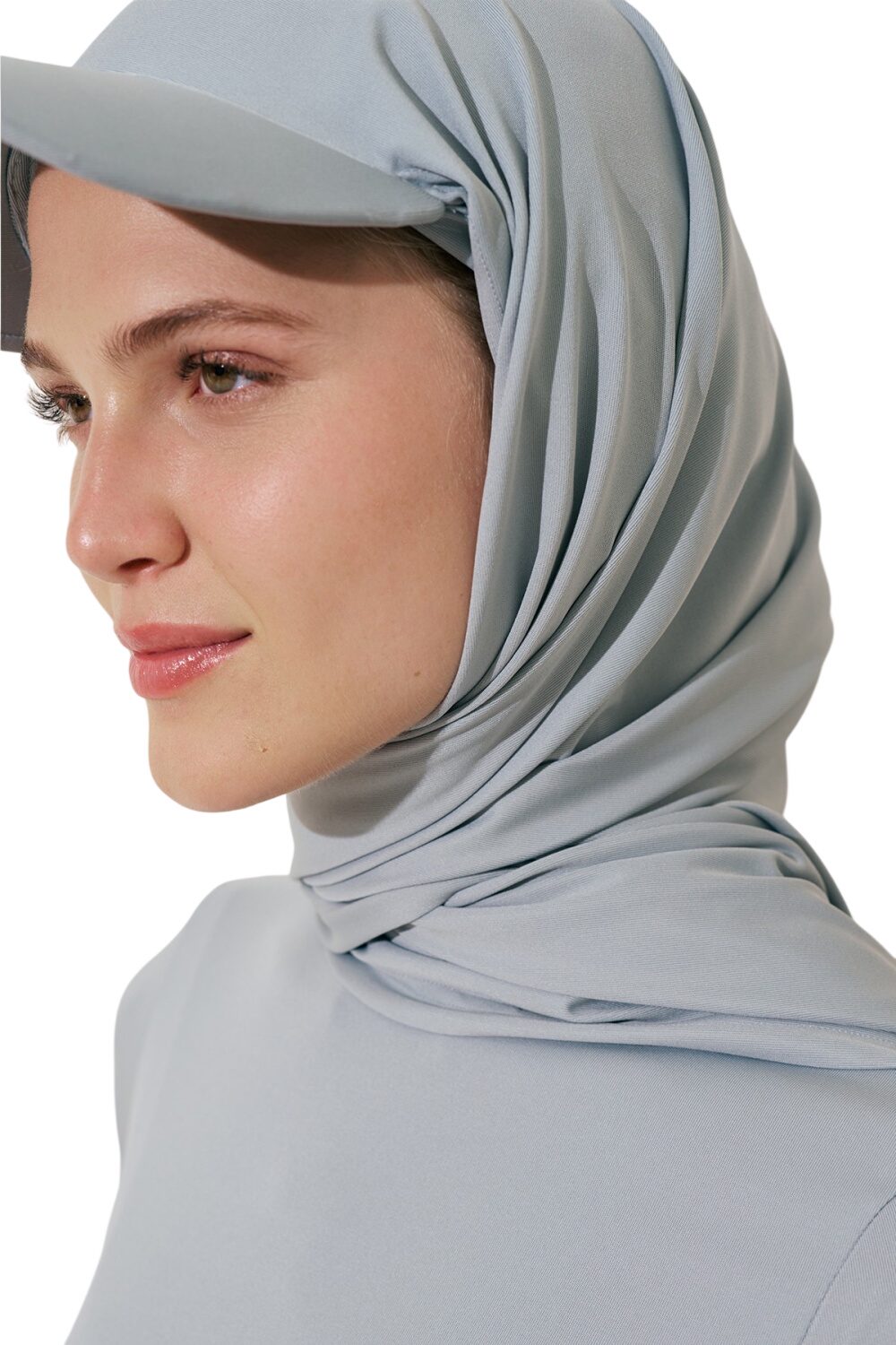 Badeanzug mit Kappe, Hut und Schal, schwarz