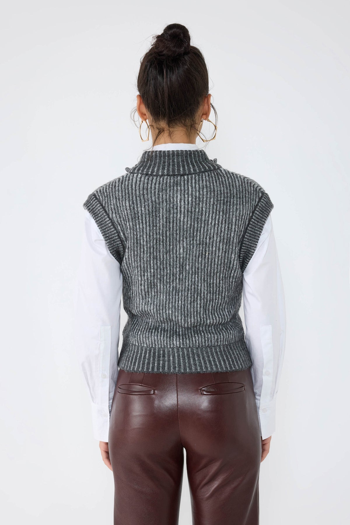 Strickweste mit Fischerkragen