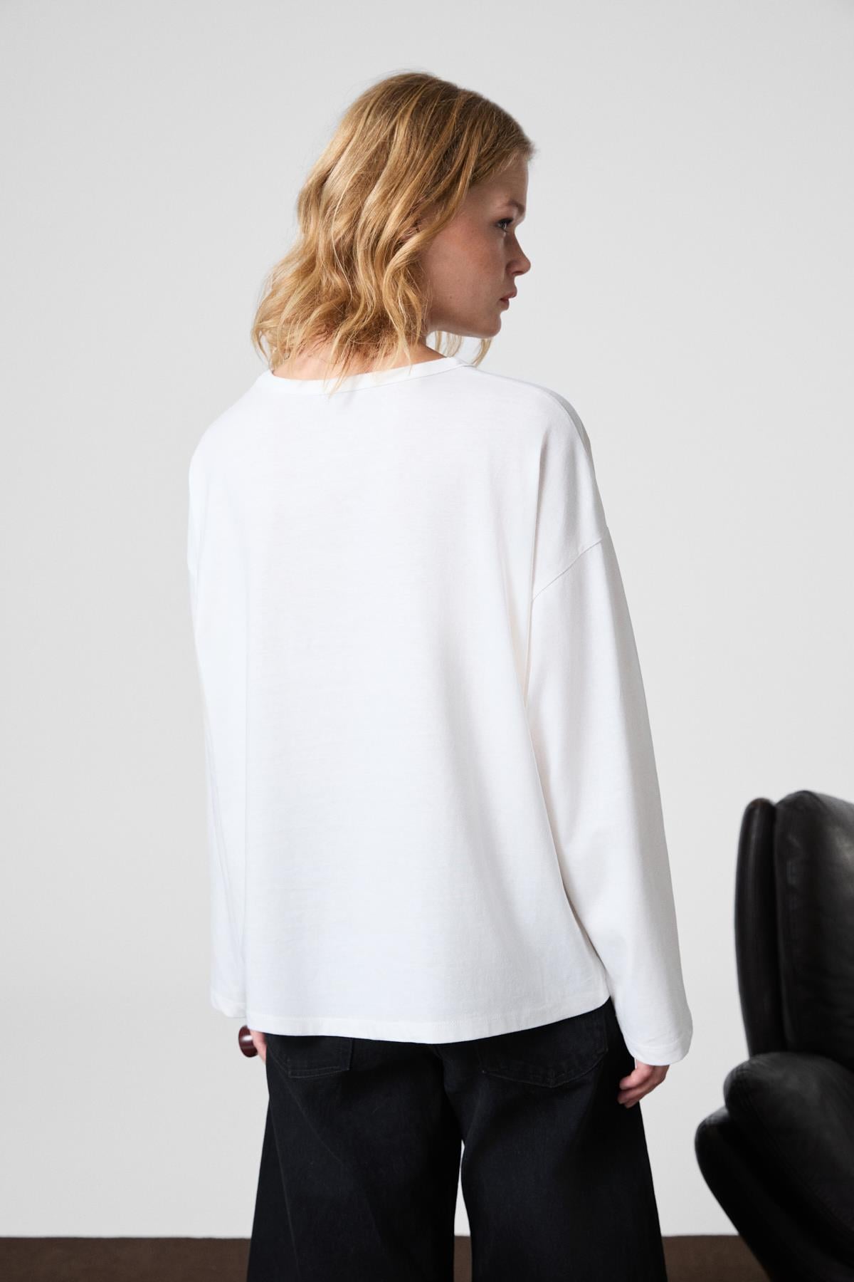 DAZULU Damen Langarm-Shirt Bedruckt