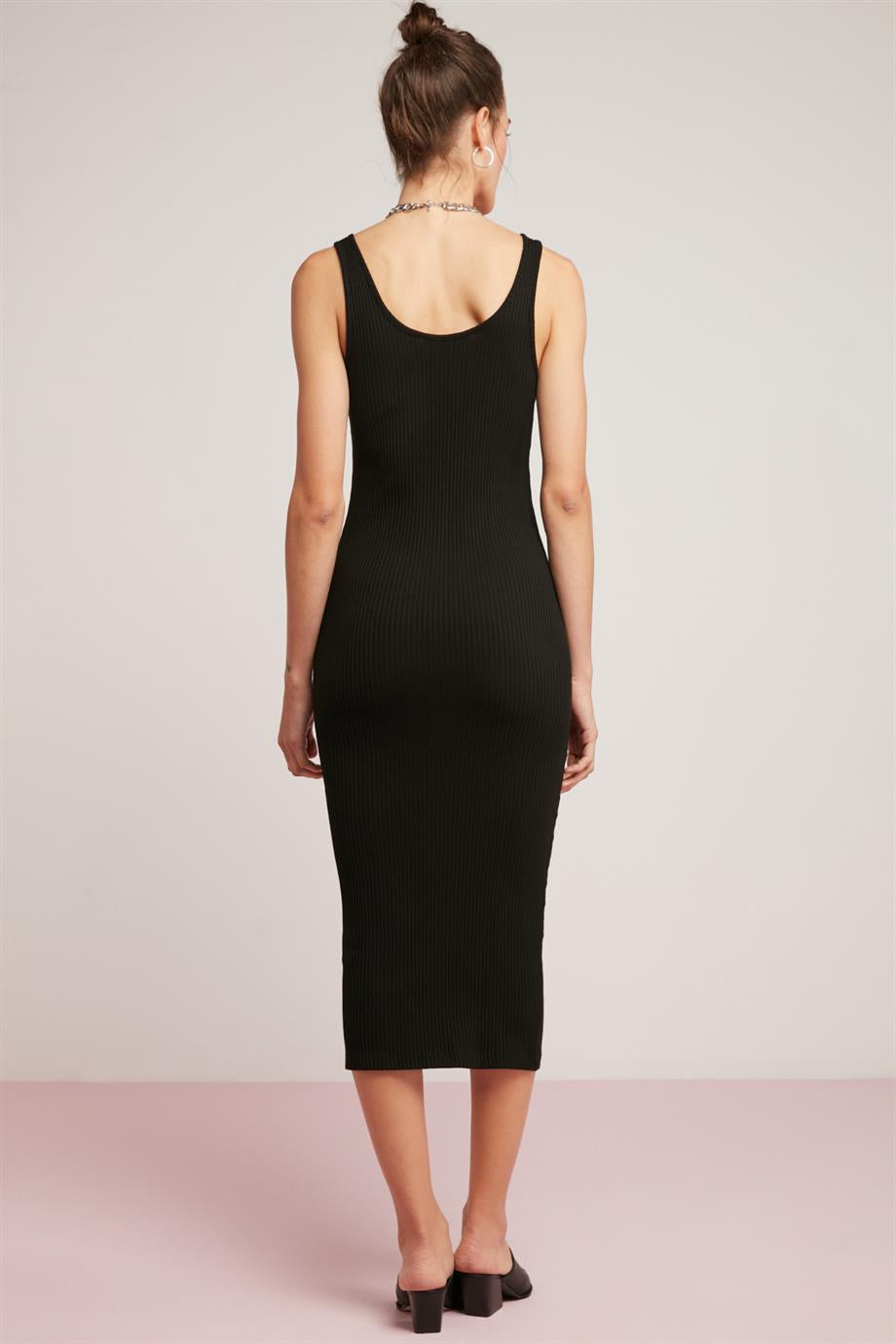 DELLA Damen Rippen Bleistiftkleid