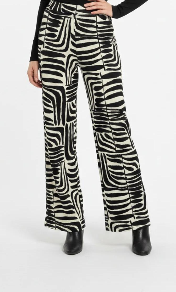 Gemusterte Weitbein-Hose