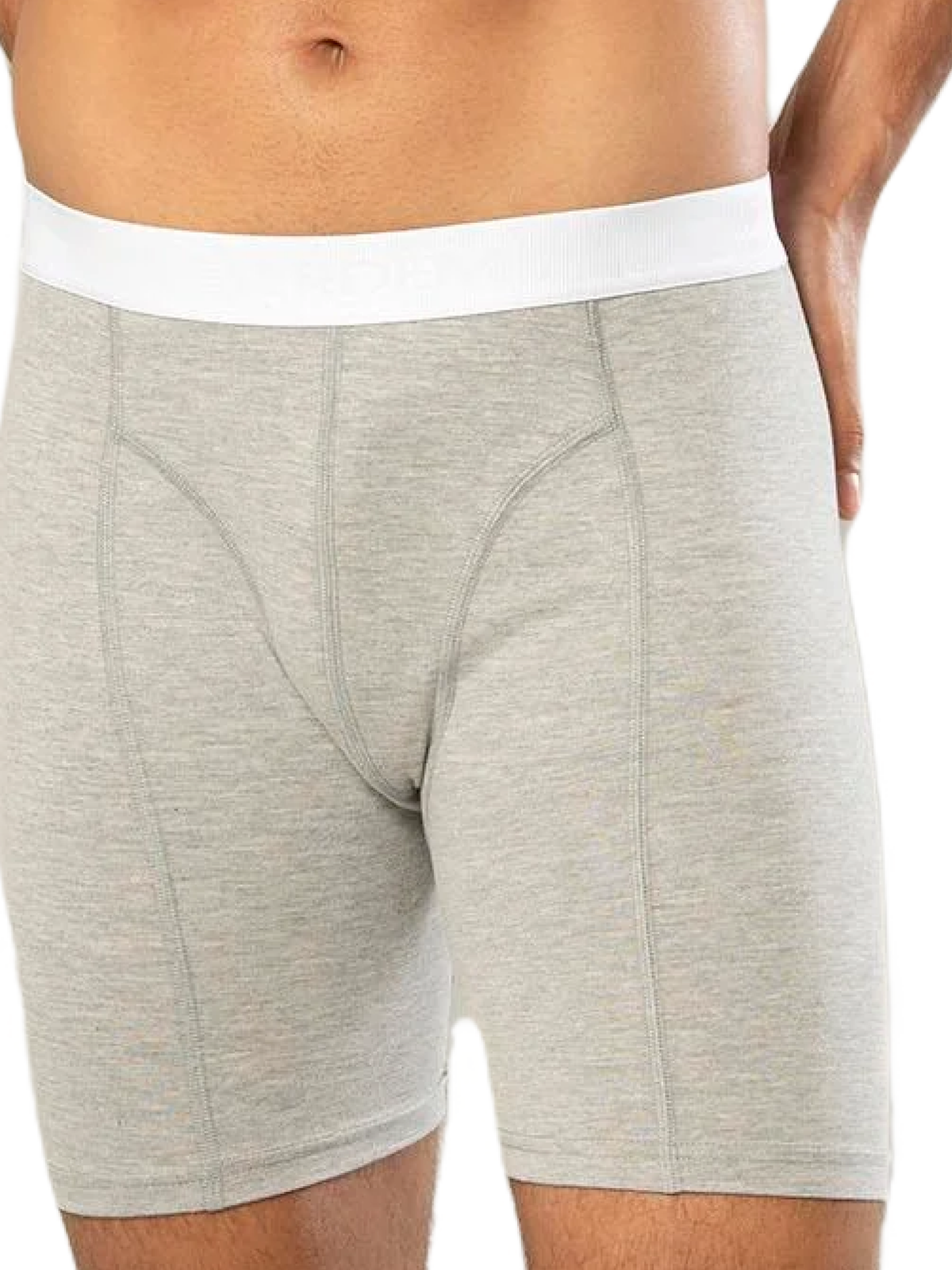 Erdem Grau Melange Baumwolle Elasthan Lange Boxer 1416