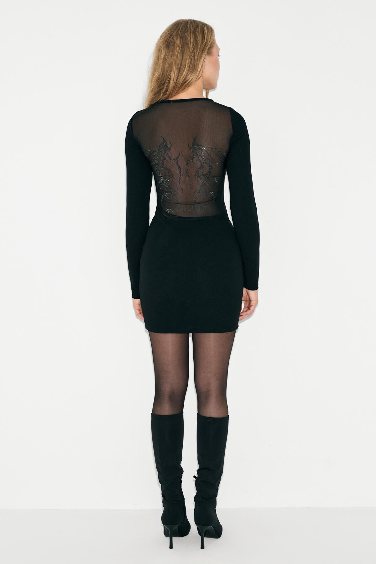 ESTRELLA Damen Mesh Minikleid